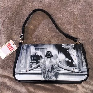 Life Magazine Purse Black & White with Rhinestones